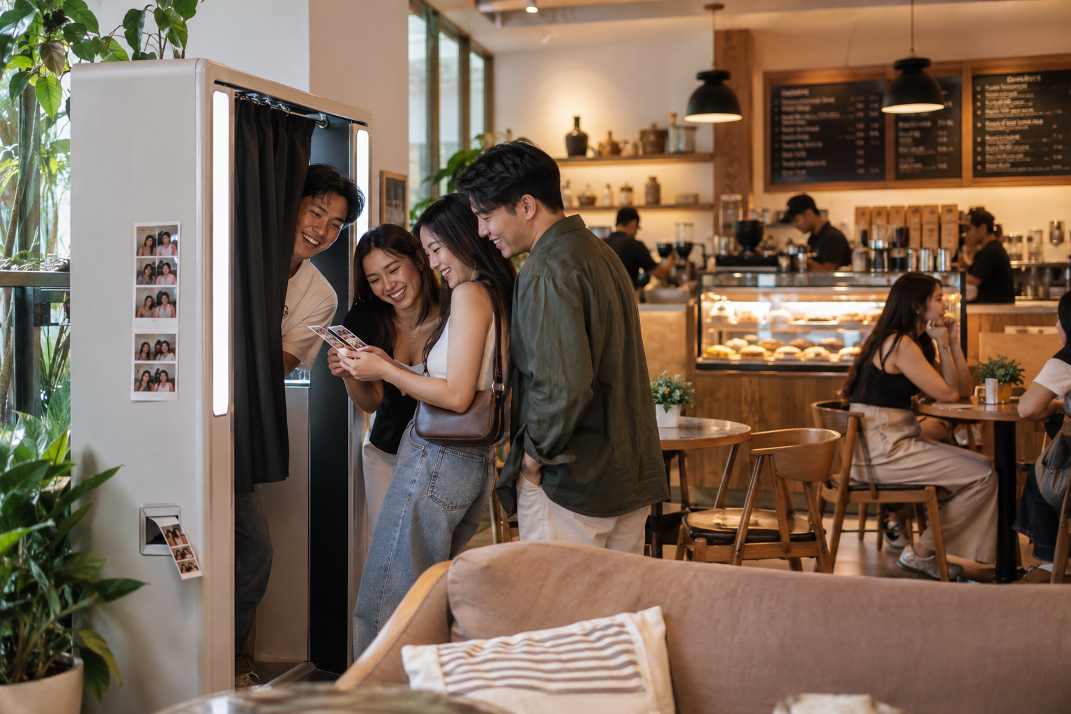 Cafés & Restaurants using a self-service photobooth