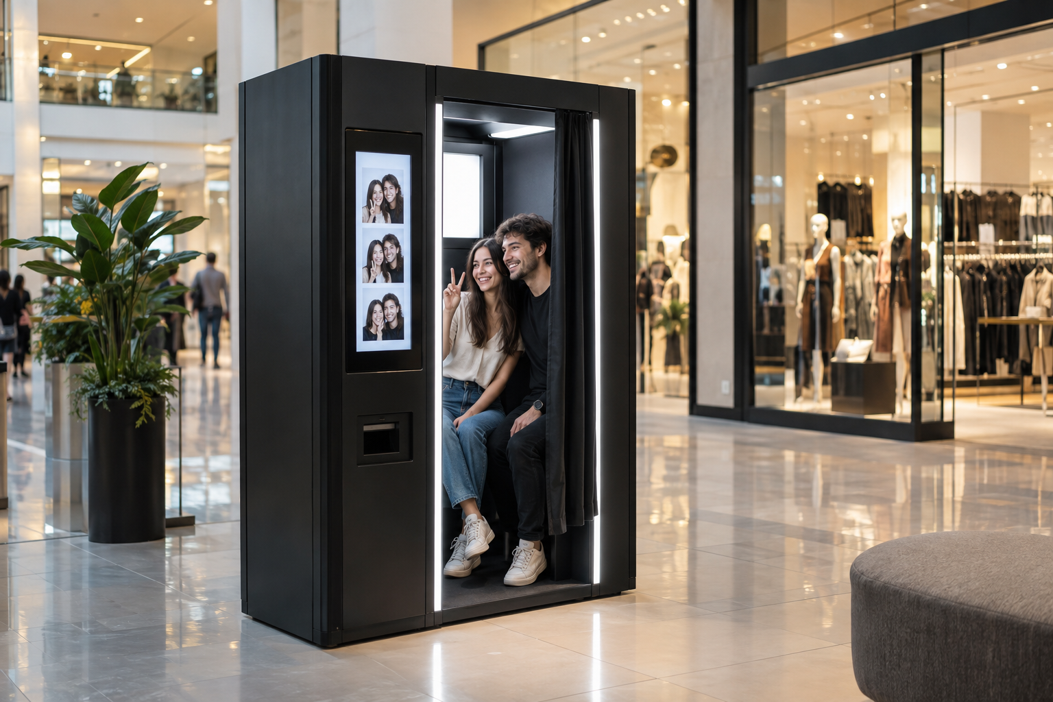 Stores & Kiosks using a self-service photobooth